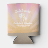 Koel Tropische Beach Wedding Palm Tree, zon, zand Blikjeskoeler (Voorkant)