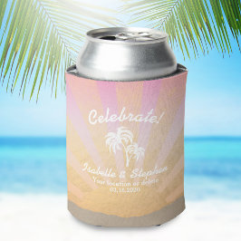 Koel Tropische Beach Wedding Palm Tree, zon, zand Blikjeskoeler