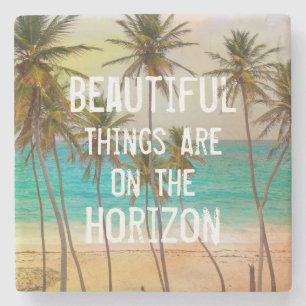 Koel Tropische Hawaiian Beach Palm Trees Stenen Onderzetter