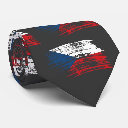 Koel Tsjechisch vlaggenontwerp Stropdas (Opgerold)