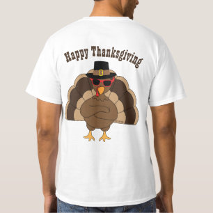 Koel Turkije met een zonnebril Happy Thanksgiving T-shirt