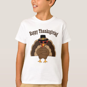 Koel Turkije met zonnebril Happy Thanksgiving shir T-shirt