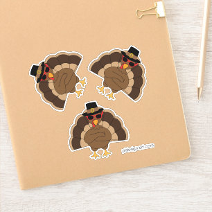 Koel Turkije met zonnebril Happy Thanksgiving Sticker