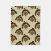Koel Turkije Thanksgiving leuk bruin groen patroon Fleece Deken (Voorkant)