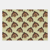 Koel Turkije Thanksgiving leuk bruin groen patroon Inpakpapier Vel (Voorkant 2)