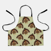 Koel Turkije Thanksgiving leuk bruin groen patroon Schort (Voorkant)