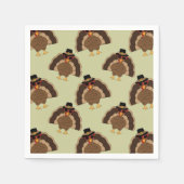 Koel Turkije Thanksgiving leuk bruin groen patroon Servet (Voorkant)