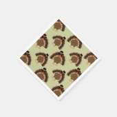 Koel Turkije Thanksgiving leuk bruin groen patroon Servet (Hoek)