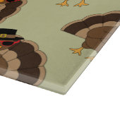 Koel Turkije Thanksgiving leuk bruin groen patroon Snijplank (Hoek)