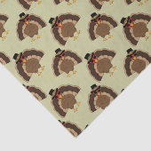 Koel Turkije Thanksgiving leuk bruin groen patroon Tissuepapier (Detail)
