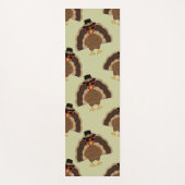 Koel Turkije Thanksgiving leuk bruin groen patroon Yogamat (Voorkant)