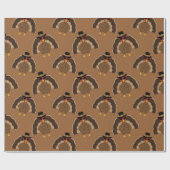 Koel Turkije Thanksgiving leuk bruin patroon Cadeaupapier (Vlak)