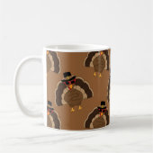 Koel Turkije Thanksgiving leuk bruin patroon Koffiemok (Links)