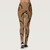 Koel Turkije Thanksgiving leuk bruin patroon Leggings (Achterkant)