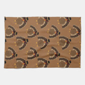 Koel Turkije Thanksgiving leuk bruin patroon Theedoek (Horizontaal)