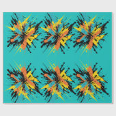 Koel Turquoise Blauwe Paintball Blast Verfspatten Cadeaupapier (Vlak)