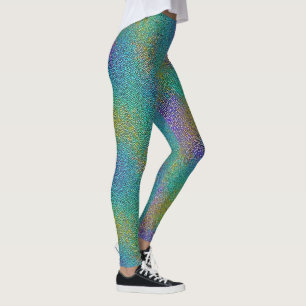 Koel Turquoise Kameleon Skin Kleurrijk Aura Effect Leggings