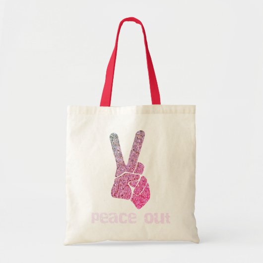 Koel uit de roze Faux Glitter Retro Tote Bag (Voorkant)