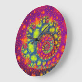 Koel uit dit kleurrijke fractale wereldontwerp grote klok (Hoek)