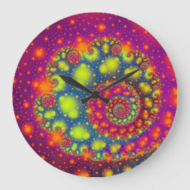 Koel uit dit kleurrijke fractale wereldontwerp grote klok