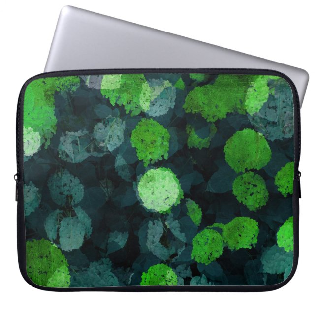 Koel, uniek bloem-/bloempatroon laptop sleeve (Voorkant)