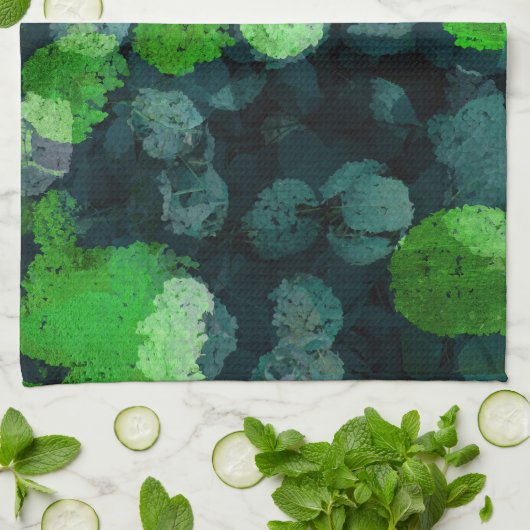 Koel, uniek bloem-/bloempatroon theedoek (Gevouwen)