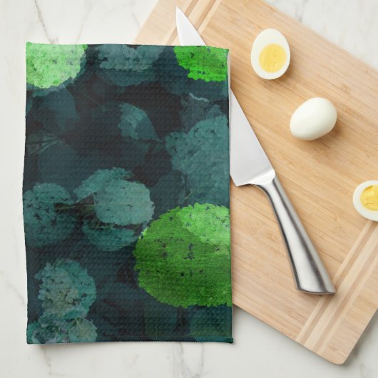 Koel, uniek bloem-/bloempatroon theedoek (Quarter Fold)