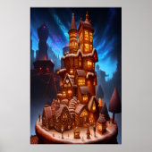 Koel uniek Gingerbrood-dorp | AI Art. Poster (Voorkant)
