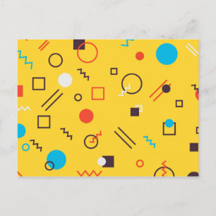 Koel, uniek, trendy, geometrische Memphphis in de  Briefkaart