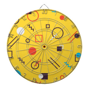 Koel, uniek, trendy, geometrische Memphphis in de  Dartbord