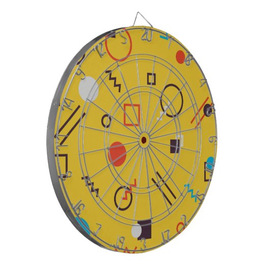 Koel, uniek, trendy, geometrische Memphphis in de  Dartbord (Voorkant Links)