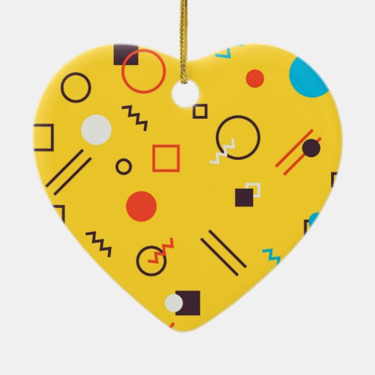 Koel, uniek, trendy, geometrische Memphphis in de  Keramisch Ornament (Achterkant)