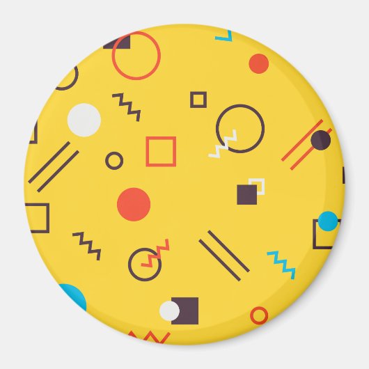 Koel, uniek, trendy, geometrische Memphphis in de  Magneet (Voorkant)