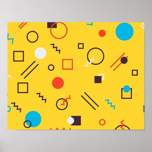 Koel, uniek, trendy, geometrische Memphphis in de  Poster (Voorkant)