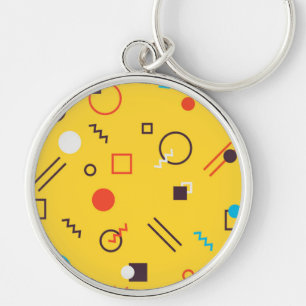 Koel, uniek, trendy, geometrische Memphphis in de  Sleutelhanger