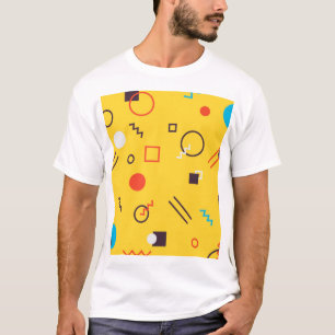 Koel, uniek, trendy, geometrische Memphphis in de T-shirt