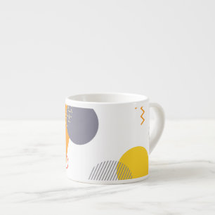 Koel, uniek, trendy, stadgeometrische illustratie espresso kop