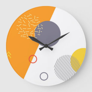 Koel, uniek, trendy, stadgeometrische illustratie grote klok