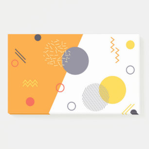 Koel, uniek, trendy, stadgeometrische illustratie post-it® notes