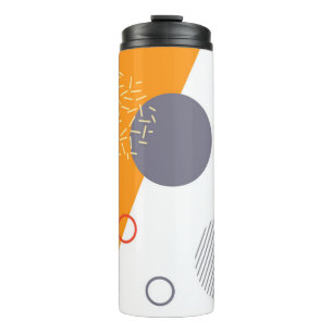 Koel, uniek, trendy, stadgeometrische illustratie thermosbeker