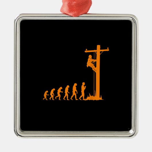 Koel unieke evolutie van de Lineman Electricia-cad Metalen Ornament (Voorkant)