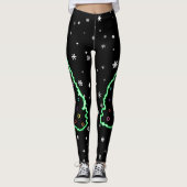 Koel unieke Neon Light-kerstboom Leggings (Voorkant)