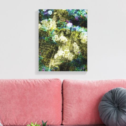 Koel, unieke, trendy digitale kunst van het bloemp canvas afdruk (Insitu (Woonkamer))