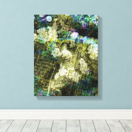 Koel, unieke, trendy digitale kunst van het bloemp canvas afdruk (Insitu (Houten vloer))