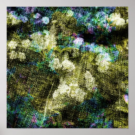 Koel, unieke, trendy digitale kunst van het bloemp poster (Voorkant)