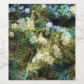 Koel, unieke, trendy digitale kunst van het bloemp wijn etiket (Enkel label)