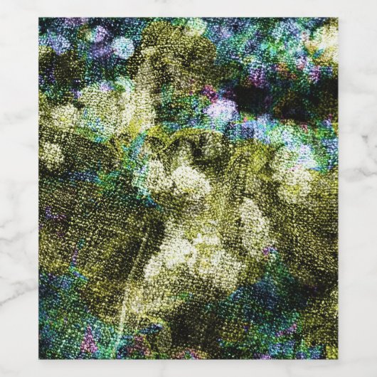 Koel, unieke, trendy digitale kunst van het bloemp wijn etiket (Enkel label)