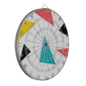 Koel, unieke, trendy, kleurrijke driehoeken in de  dartbord (Voorkant Links)