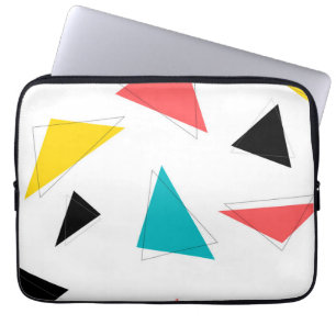 Koel, unieke, trendy, kleurrijke driehoeken in de  laptop sleeve