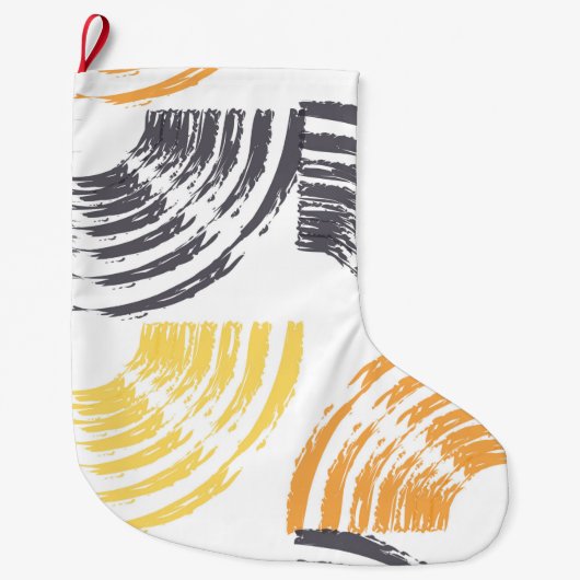 Koel, unieke, trendy, kleurrijke penseelstreken in grote kerstsok (Voorkant)